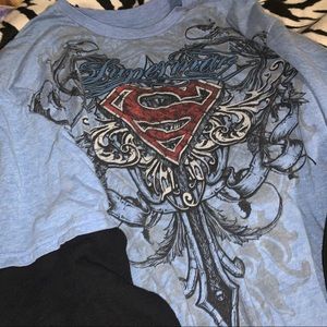 Cross Vintage Two Sleeve SuperMan Tee